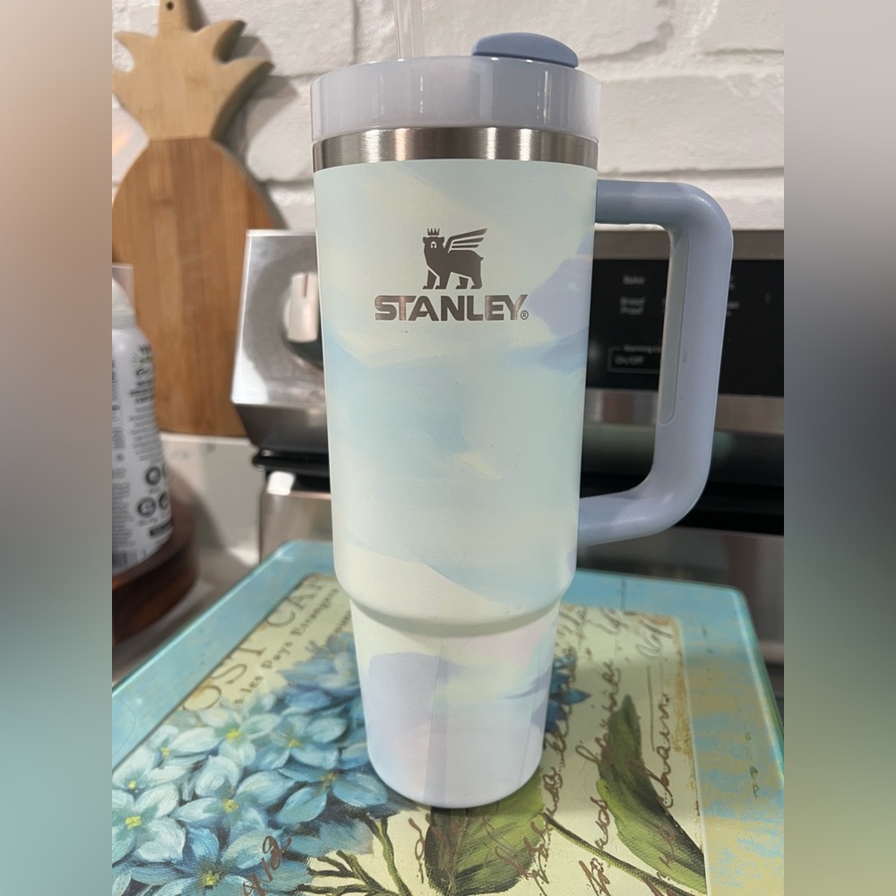 Cool serene brushstrokes 30oz Stanley tumbler